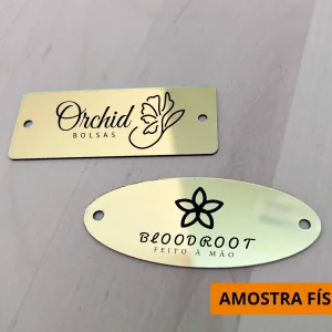 Amostra Física | Etiqueta em Acrílico Espelhado/Escovado  Personalizada