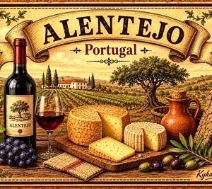 Ímane de frigorifico QUEIJOS E VINHOS ALENTEJANOS – Souvenir